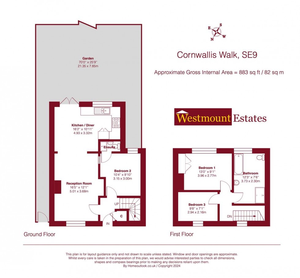 Floorplan for Cornwallis Walk, London