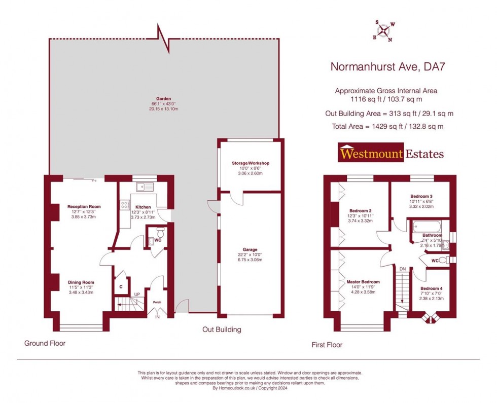 Floorplan for Normanhurst Avenue, Bexleyheath